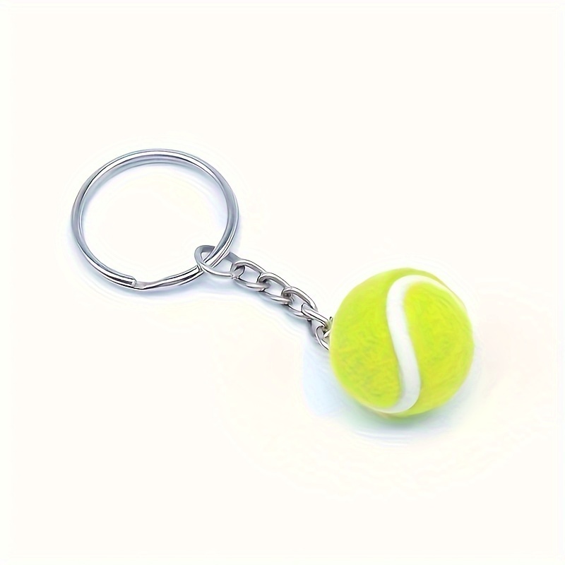 1pc 2cm Tennis Keychain Pendant For Men, Casual Tennis Key Ring