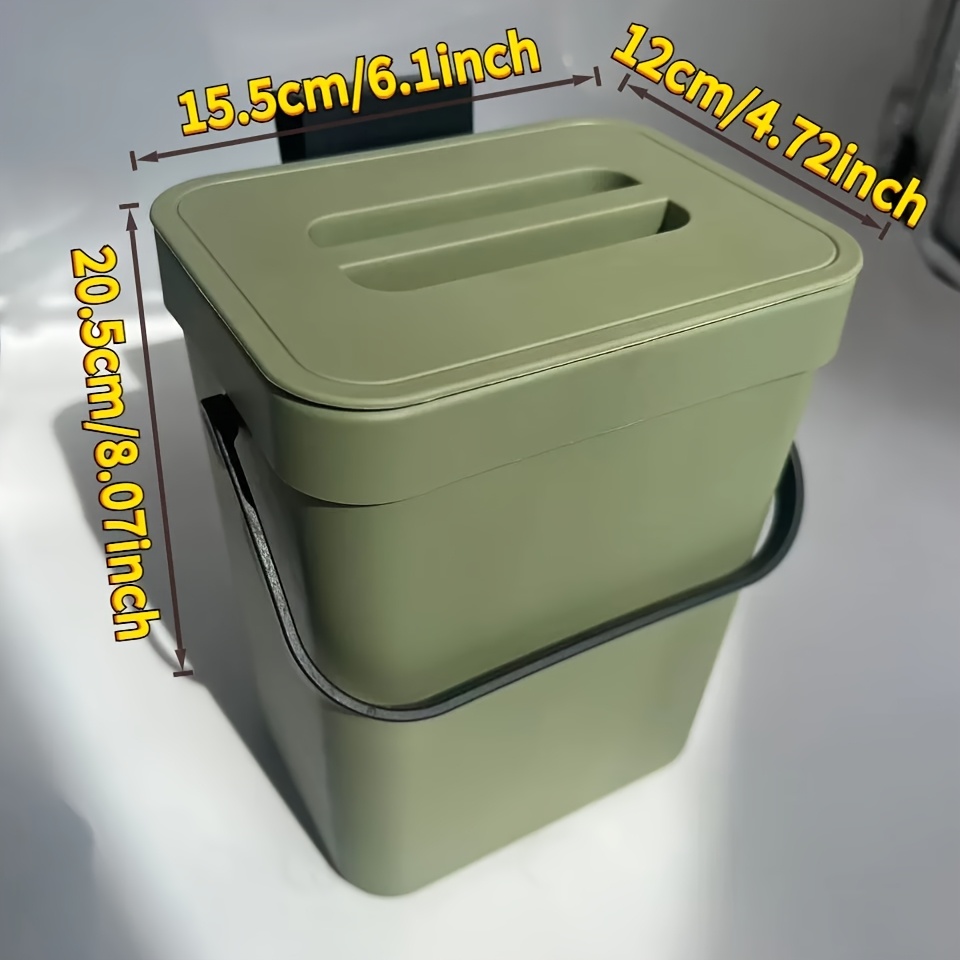 Image of Kitchen Compost Bin, 0.79/1.32/3.17 Gallon Trash Can, Lidded Hanging Small Trash Can, Bathroom Kitchen Rv Laundry Room Additions, Home Storage And Cleaning Supplies