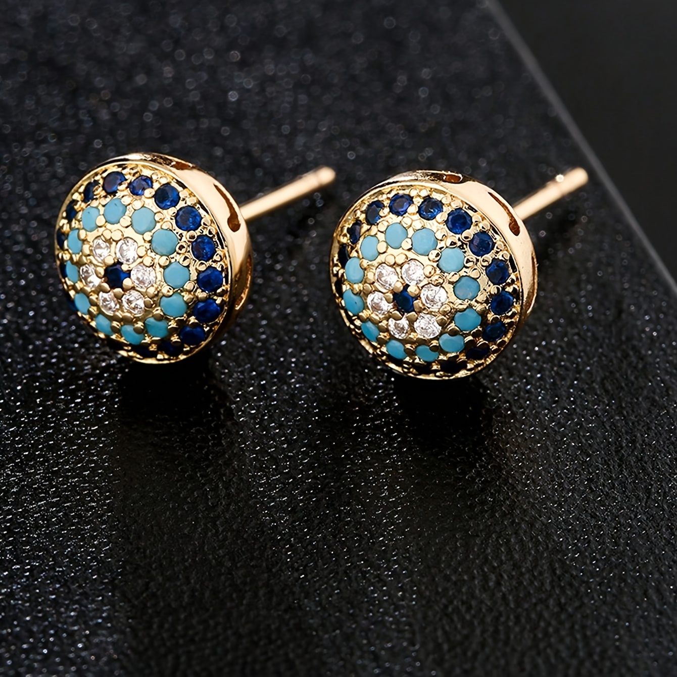 TEMU 1pc Eye Stud Earrings, Fashionable Plated Elegant And Versatile Ear Jewelry, Suitable For Daily Wear, Parties, Travel, Vacations, And Gifting