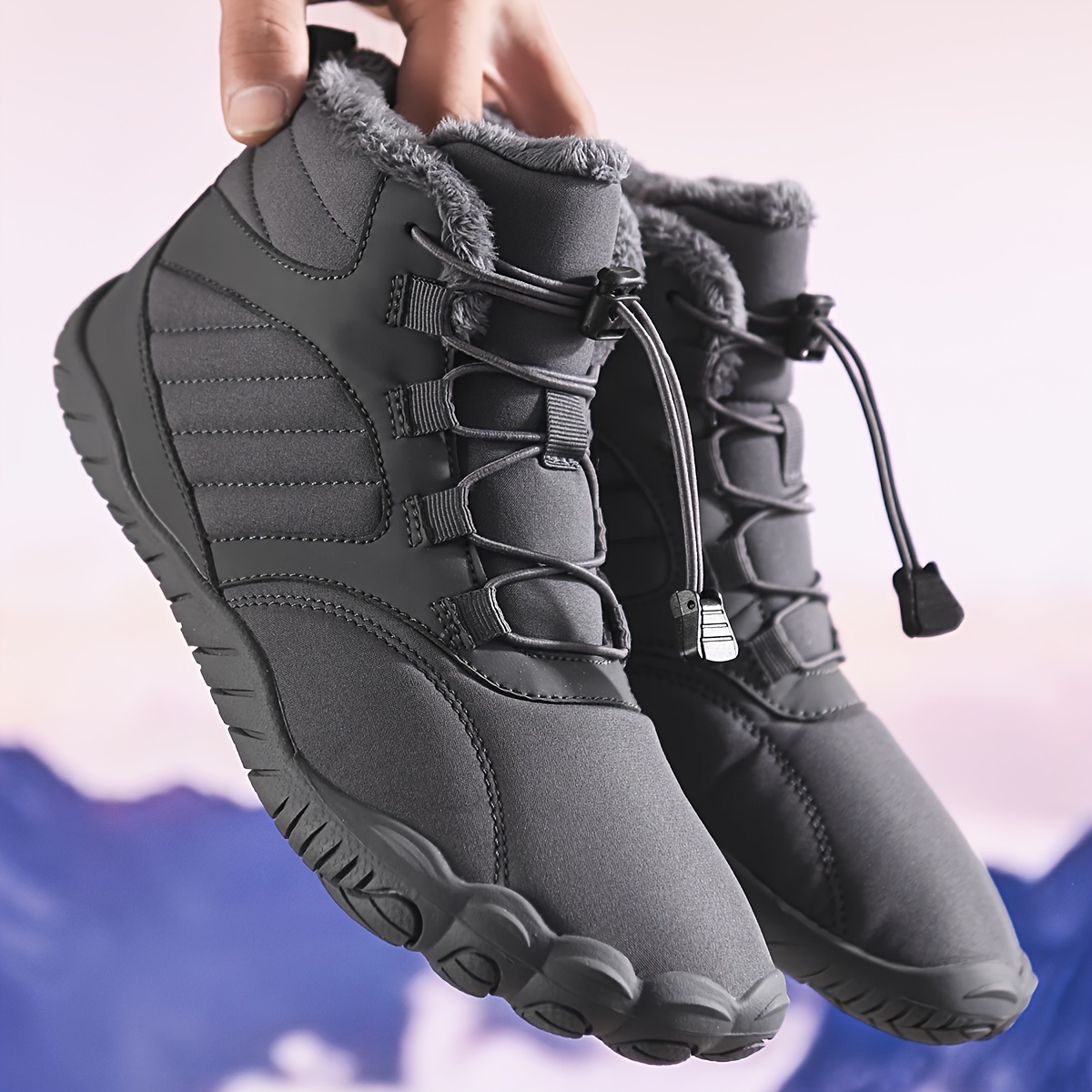 Non-Slip Winter Barefoot Shoes, Walking Hiking Boots For Women Men, Hike  Footwear Barefoot Boots, Women Snow Boots, Casual Trail Shoes, Wide Toe Box