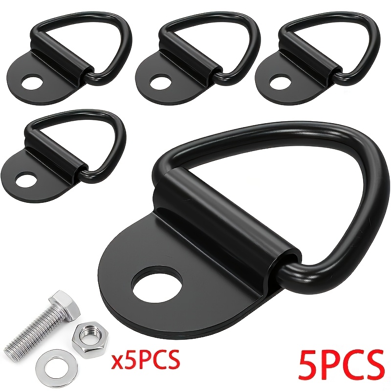 TEMU Heavy-duty D-ring Anchors, Set Of 5, For Securing Cargo On Pickup Trucks, Trailers, And For Cargo Lashing