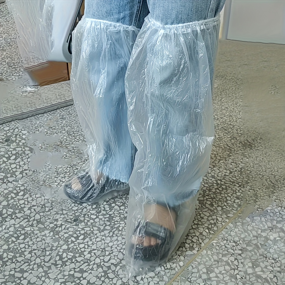 50pcs Disposable Shoe Covers, Non Slip Plastic Shoe Covers For Men And Women