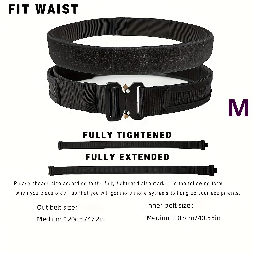 TEMU Men's Tactical Work Belt, Release , Made Of Durable Oxford Cloth Fabric, With Molle System, Very Suitable For Outdoor Activities Such As Hunting
