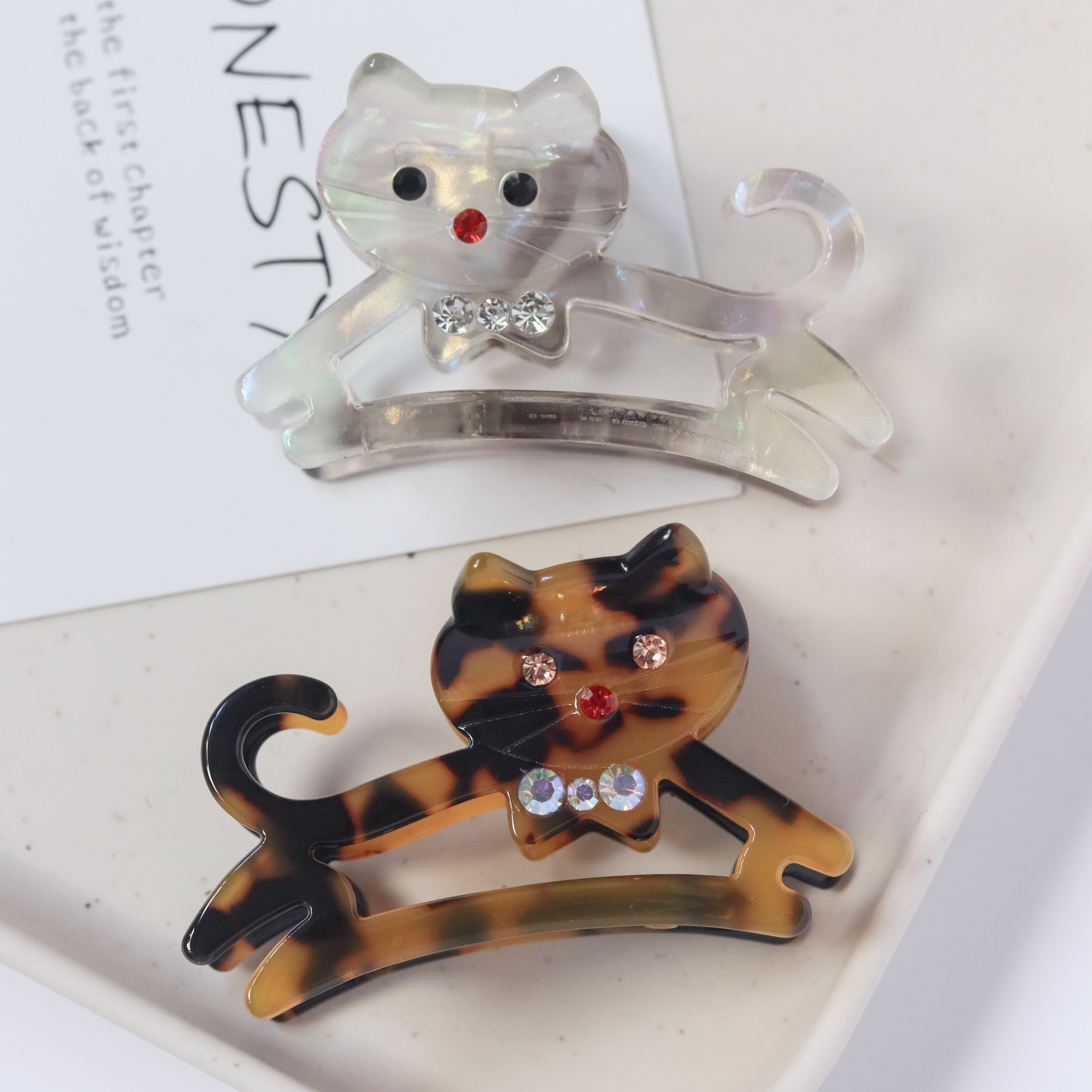 Niedliche Katzenpfoten-Haarspangen – 10 Stück, Aus Harz & Legierung, Mini-Haarklammern Für Frauen & Mädchen, Für Alltag & Besondere Anlässe
