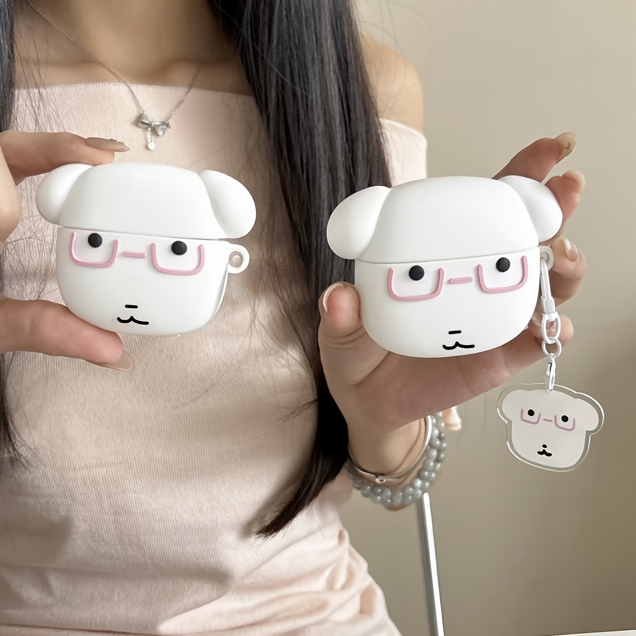 TEMU Cartoon Glasses Puppy For For /4th Generation Wireless Headphone Case Anti-drop Shell