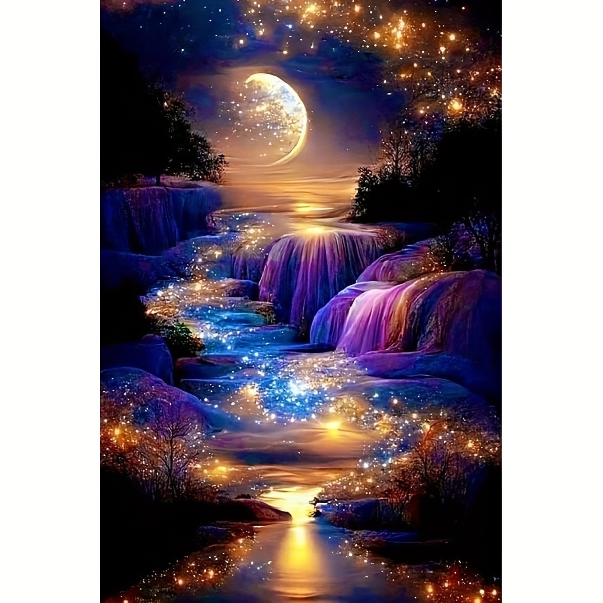 

1pc 5d Diamond Painting Kit, 7.9x9.84in/11.8x15.7in/15.7x19.7in, Round Diamonds, Acrylic () Diy Art, Glowing River Mosaic, Stitch Wall Decor, Home Decoration, Artwork Gift