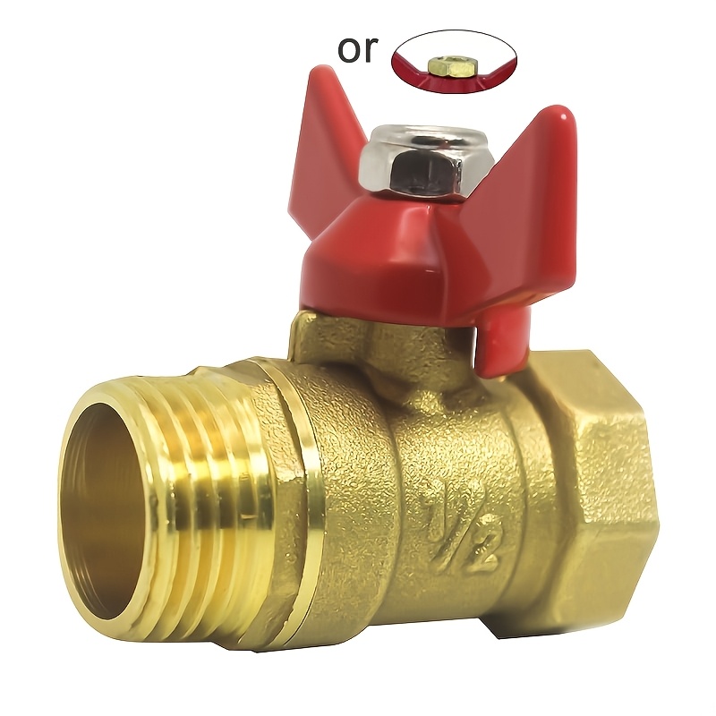 Image of Brass Valve With Threaded Connections - , Right Angle, Water Heater For Switch With Disc Handle For Kitchen & Bathroom, Ball Valve