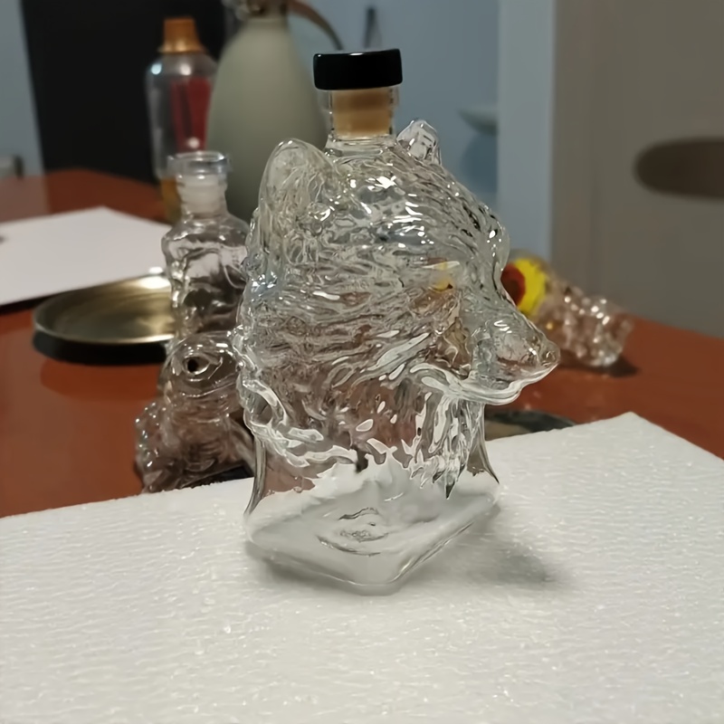 1pc 350ml Unique Wolf Whiskey Glass , Perfect For Whiskey Bottle Home Bar Decoration Gift Art Ornaments