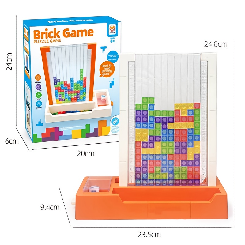 TEMU 3d Brick Puzzle Game - Diy Stackable Building Blocks With Random Color Accessories, Interactive For , Develops & Problem- Skills, Gift