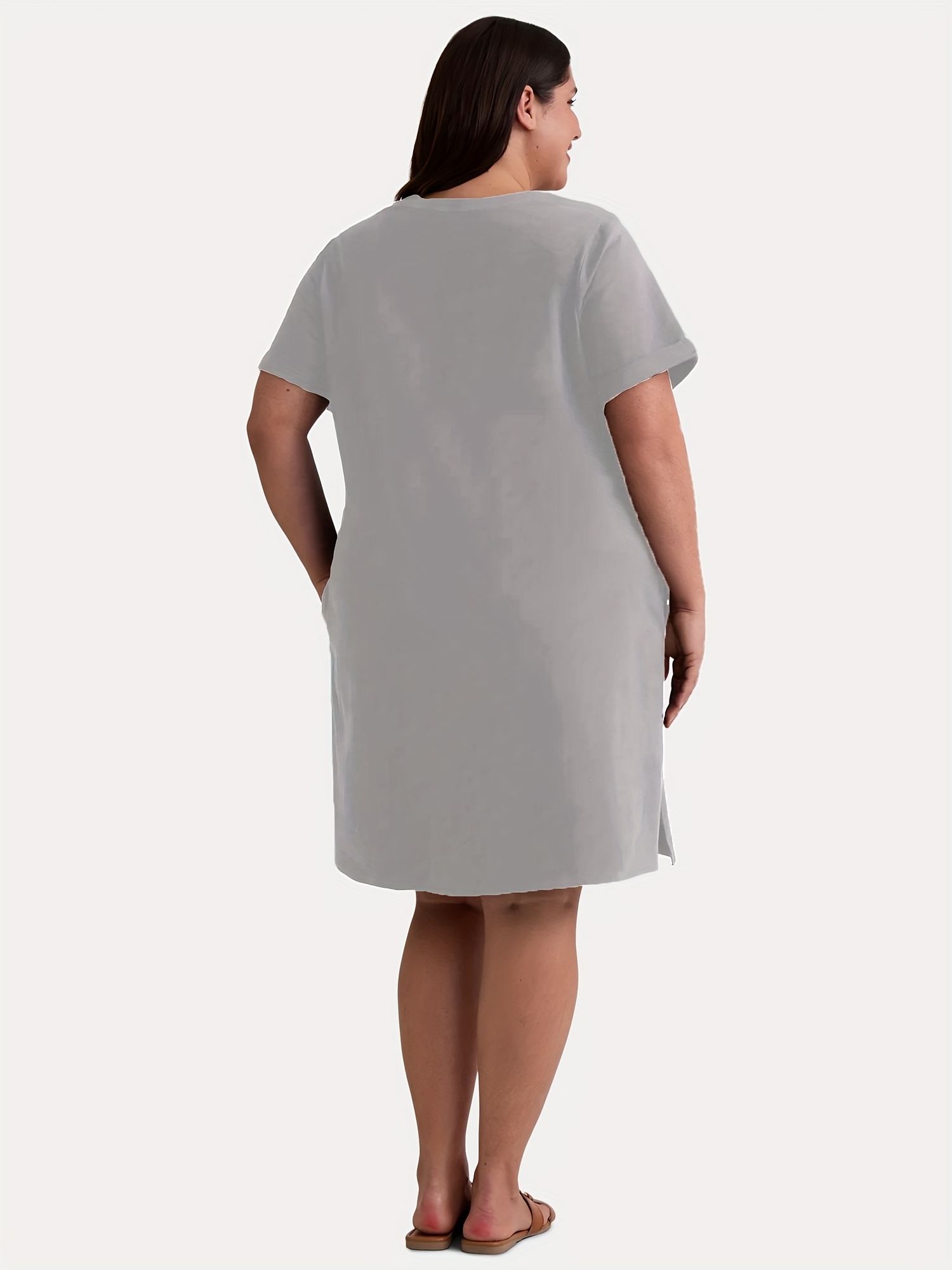 plus size grey t shirt dress Curvy Breezy Summer T-shirt Dress