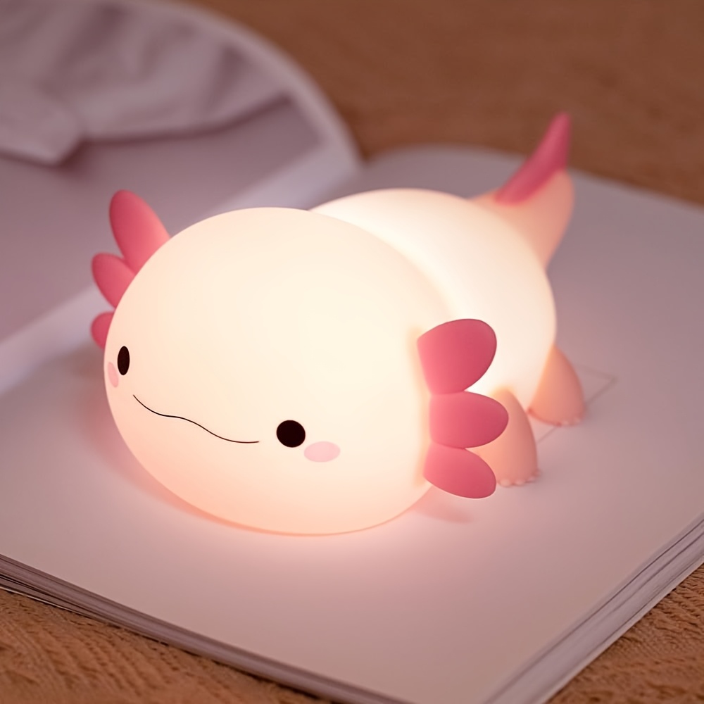 cute cartoon axolotl night   controlled with timer function and usb charging desk lamp bedroom living room dining room desk decoration led lights christmas and birthday gifts office lamp computer desk lamp gift ideas bedroom lighting whimsical lighting   design plastic construction rubber base room decor gifts Product details 0
