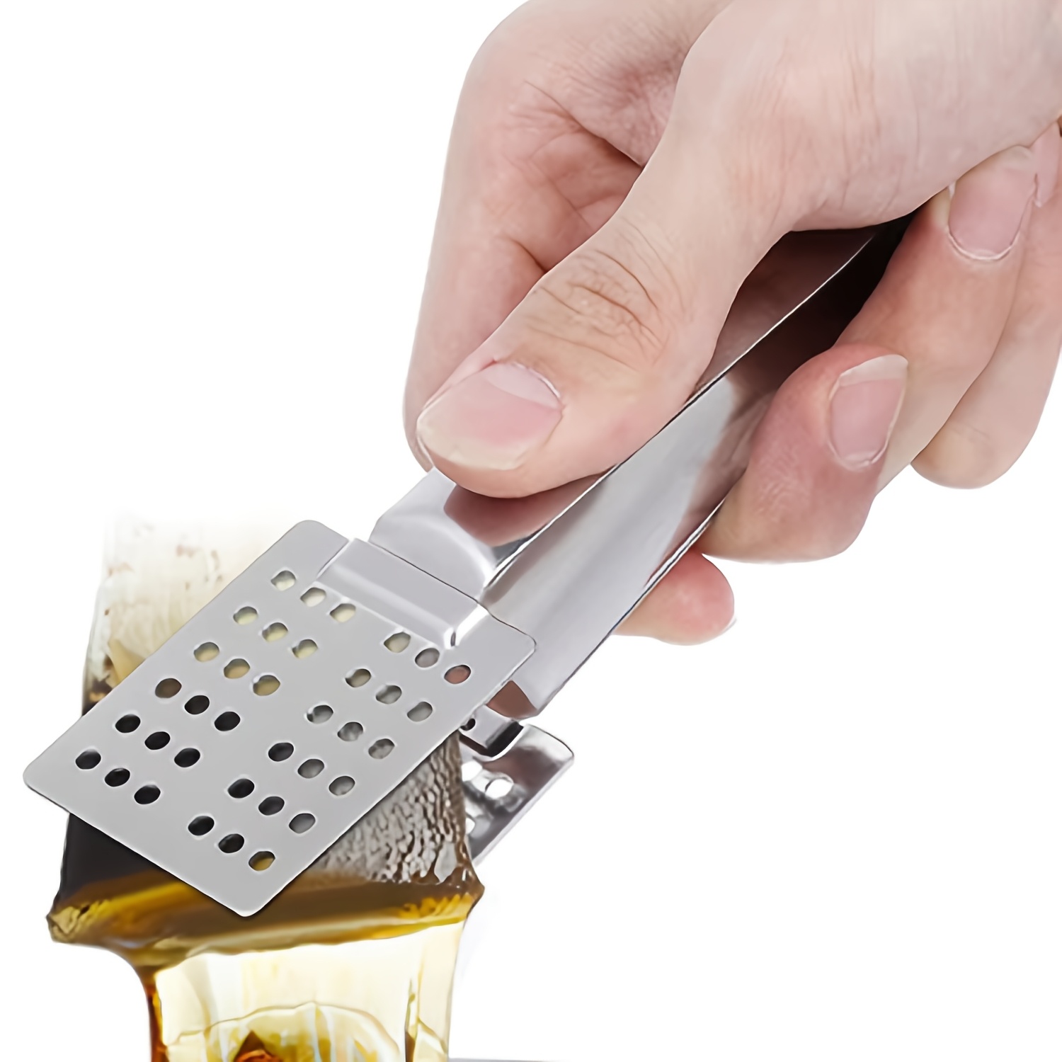 TEMU 1pc Stainless Steel Tea Bag Squeezer Tongs, Tea Bag Press With Perforated Grip, Tea Strainer Squeeze Tool For Black Tea Green Tea Herbal Tea,