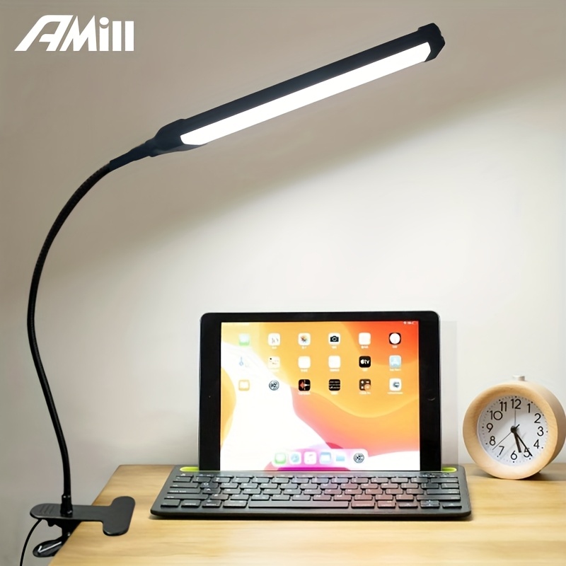 TEMU A 96 Led Clip-on Usb Lamp For Studio Lighting Featuring Adjustable Brightness And 3 Color , With A Flexible 360° Gooseneck Suitable For Use In A
