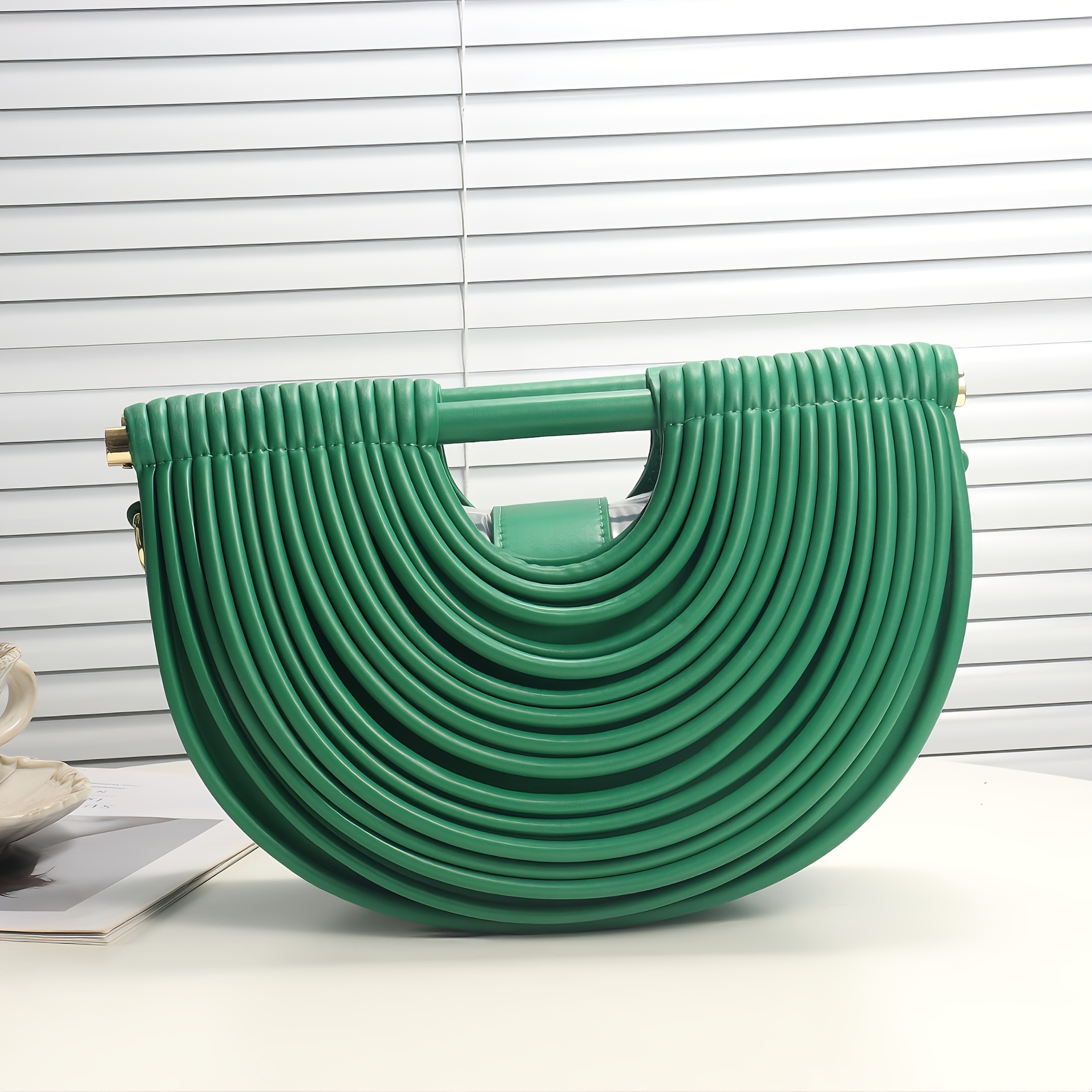 Luxury Women'S Large Capacity Party Handbag - Elegant PU Evening Clutch with Snap Closure, Adjustable Strap, Magnetic Closure, Polyester Lining, Striped Pattern, Perfect for Formal Events, Weddings, and Banquets - Exquisite Crossbody Bag for Daily Use and Wedding Accessories, Wedding Accessory | Elegant Clutch | Magnetic Closure Bag, Wedding Purse, Purse For Women, Handbag For Women, Wallet For Women