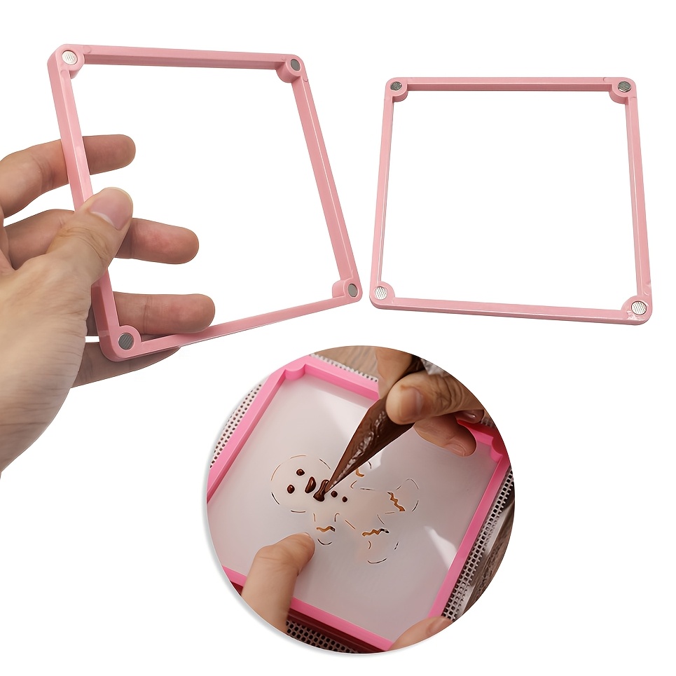 1 pack flower spray mold printing frame icing cookie decorating painting aid frame outline coloring baking tool