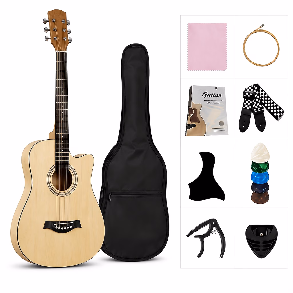38 Inch Cutaway Acoustic Guitar, 5 Matte Color Options, Full...