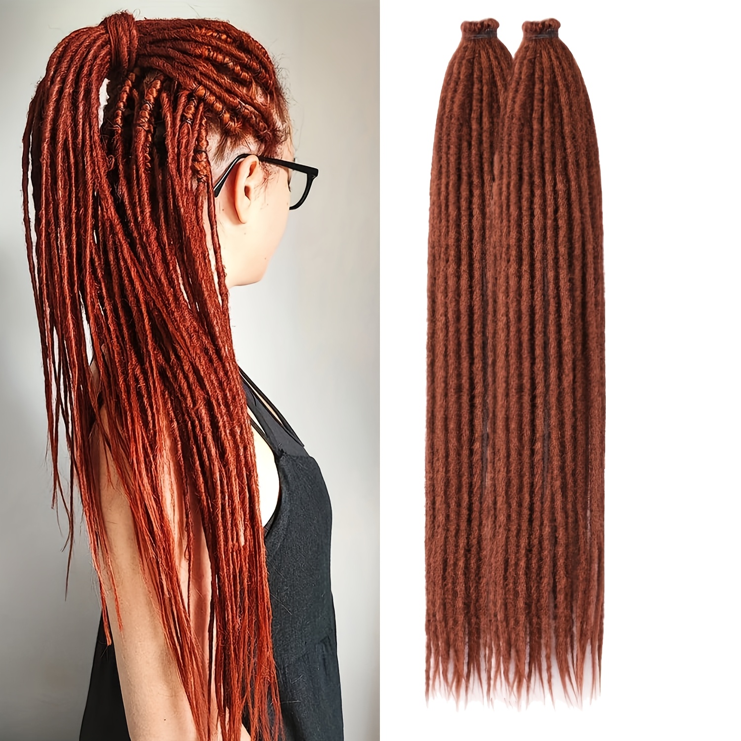 TEMU 20 d'Extensions de Dreadlocks 24 Pouces Synthétiques Hippie, Dreadlocks Uniques Ombre Blonde, Largeur 0,6 Cm, Extensions Loc Style Reggae,