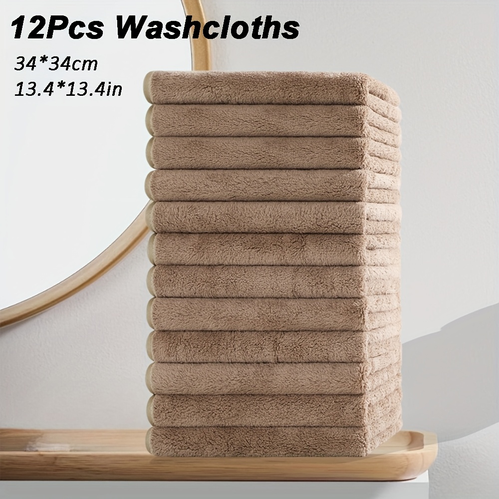 E-shop 12 Stück Mikrofaser- 34x34 cm - Hochsaugfähig, Weich & Langlebig für Küche, Bad, Hände & Geschirr - Mehrfarbige Optionen, Flauschige Textur,