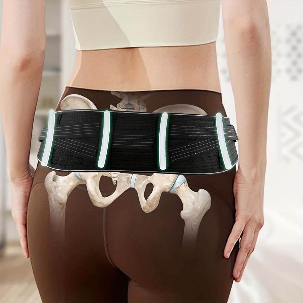TEMU 1pc S-3xl Sacroiliac Hip Belt For Women And Men, Adjustable Lumbar Support Belt For Pelvic, Breathable Hip Compression Wrap Lower Back Hip And