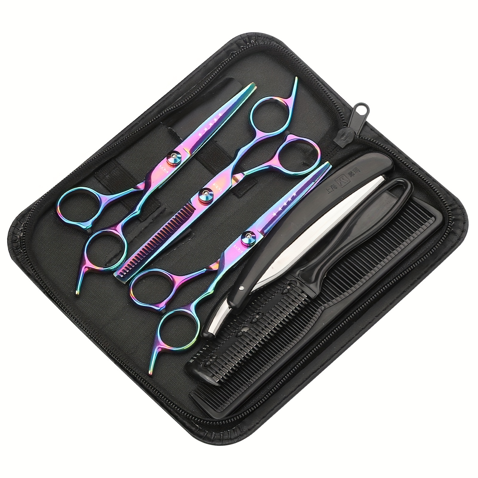 TEMU 7pcs Hair Clipper Set, Professional Hair Clipper Set , Hair Clipper Thinning Scissors, Hair Clipper Hair Mixing Salon Scissors, Shaver, Shaver, Professional Hair Accessories