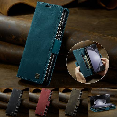 photo de l'article étui téléphone : compatible avec fold 5/6/7, avec porte-cartes rfid, fente pour carte de crédit et support réglable
