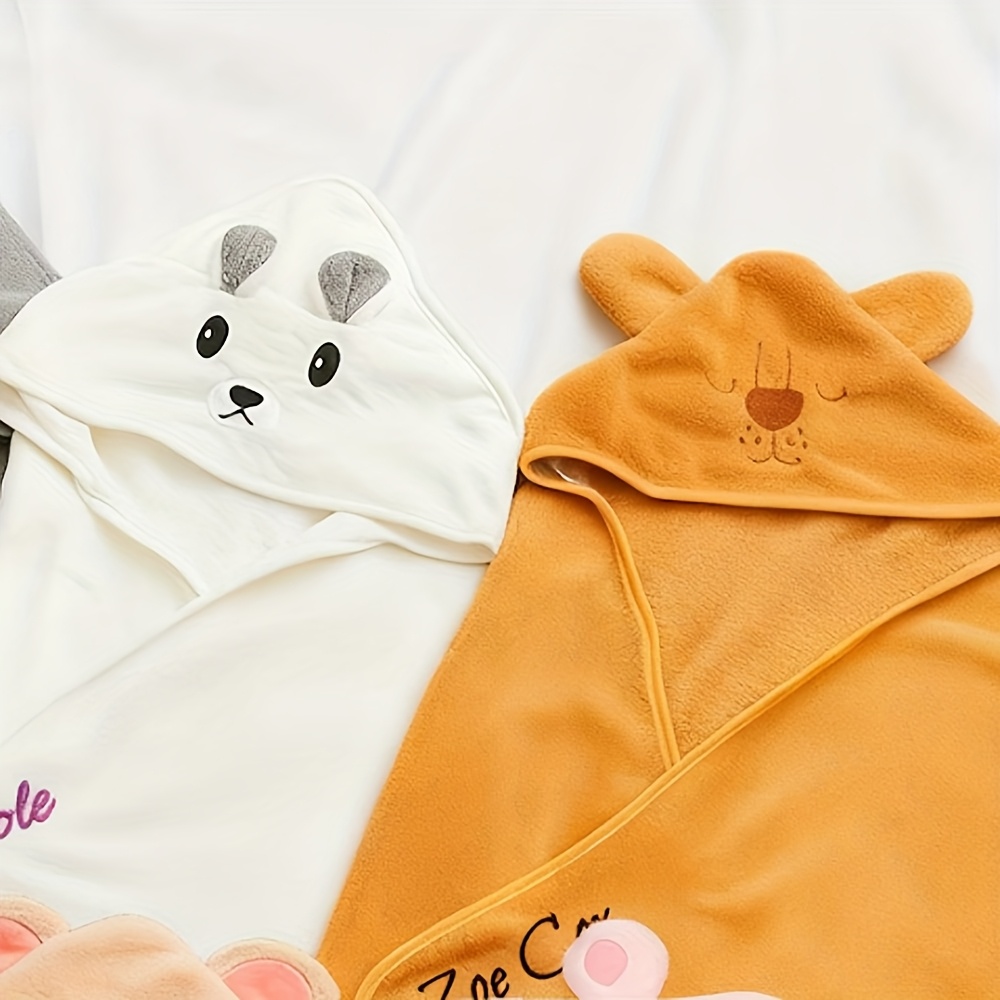 Personalized Animal Hooded Towel, Custom Name/Text/Initial