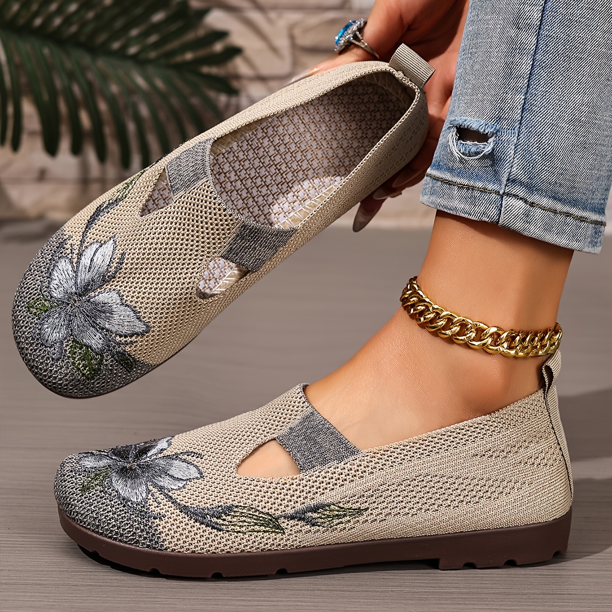TEMU Women's Shoes For Spring And Summer: Shallow Mouth, Stylish Single Shoes, Wide-foot Shoes, Elegant Slip-ons, Aesthetic Style, Comfortable Casual
