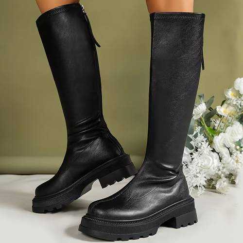 wang womens high heeled zip design comfortable long boots