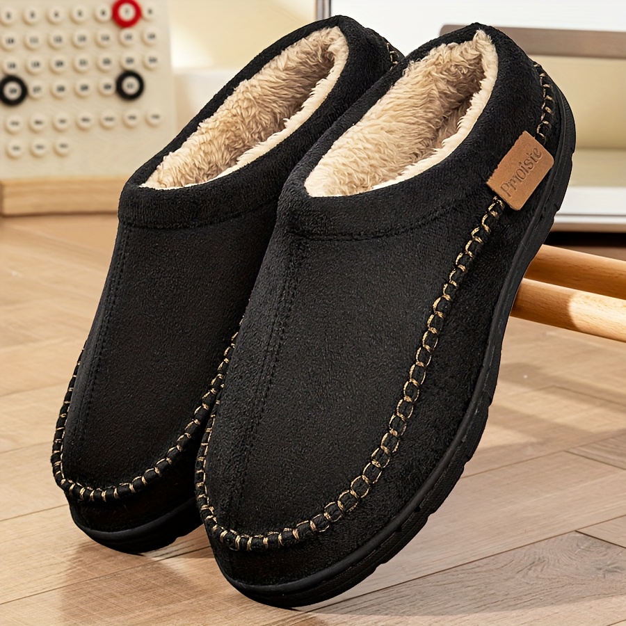 Chaussons pour Homme Maison Chauds et Douillets, Chaussures Confortables  d'Hiver Vintage pour Intérieur et Extérieur