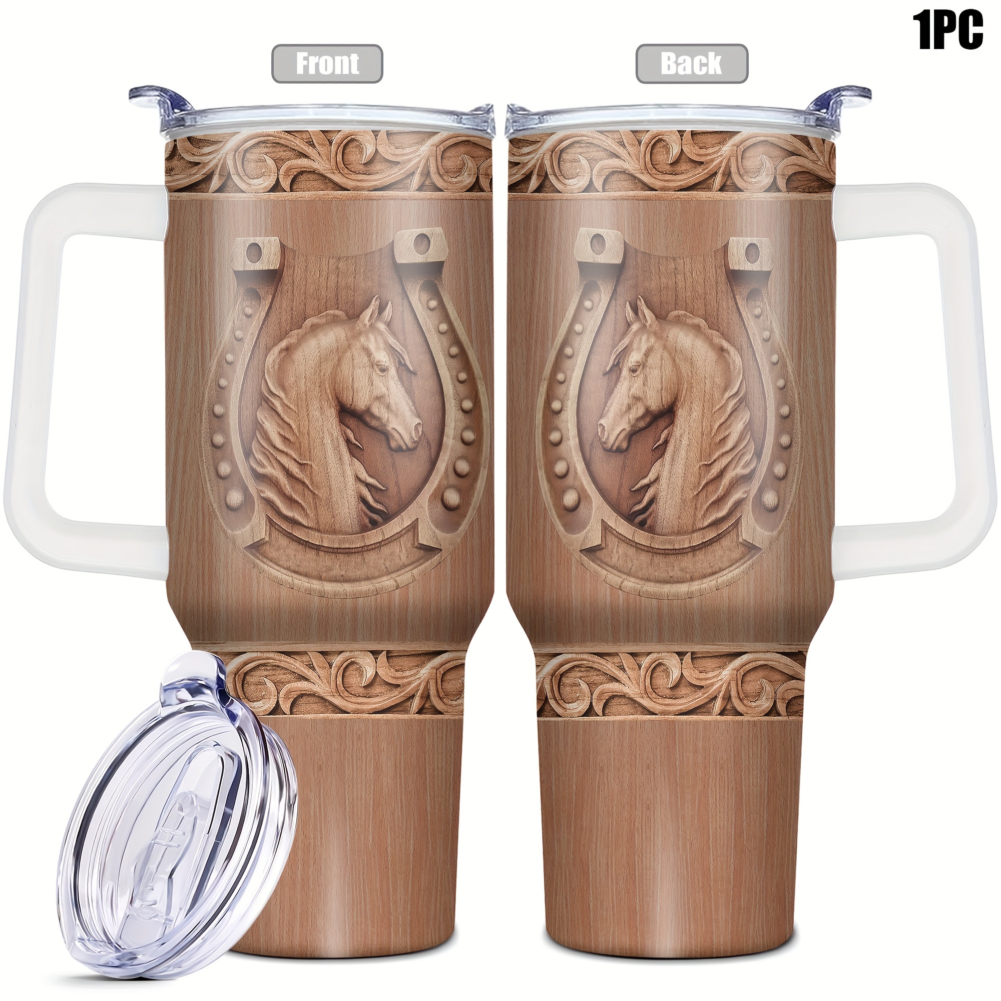 

1pc, 40 Oz Tumbler, Carved Print Mug Tumbler, Travel Tumbler For Wedding Birthday Graduation Party, Birthday Christmas Gifts For Women Mom Sisters Teacher Coworker, Household Gadgets