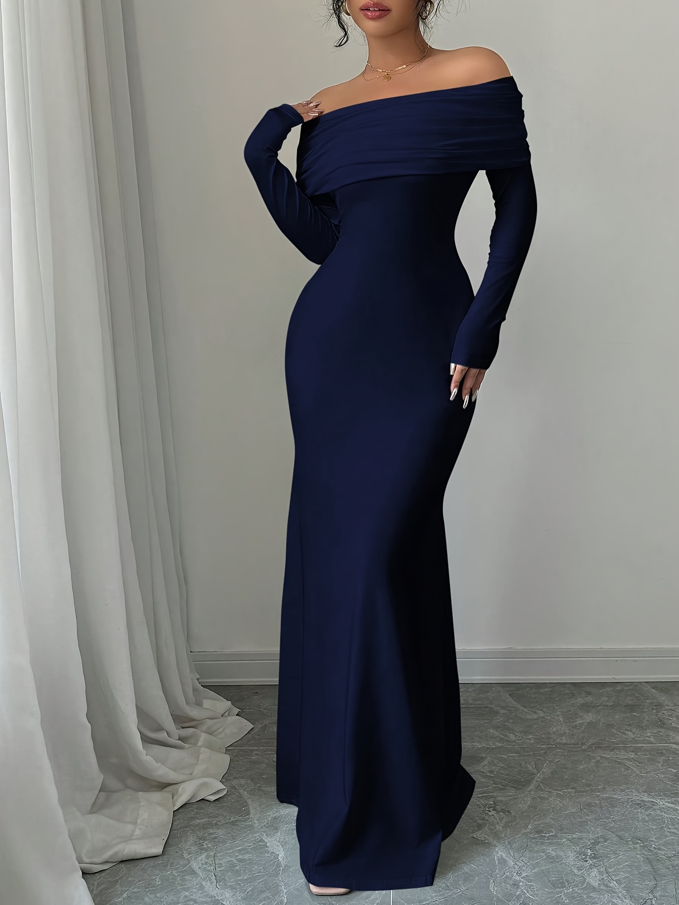 knee length dresses for ladies Layered Lace Long Prom Dresses, Long Lace Layered Formal Evening Dress