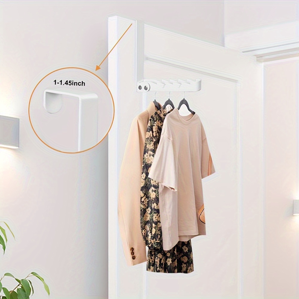 Foldable Door Drying Laundry Rack Hooks Hanging Clothes 6 - Temu