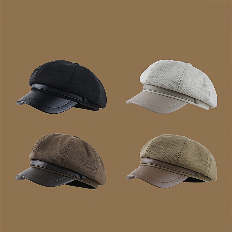 

Chapeau octogonal automne-hiver, style japonais, rétro polyvalent, de tête, chapeau à visière