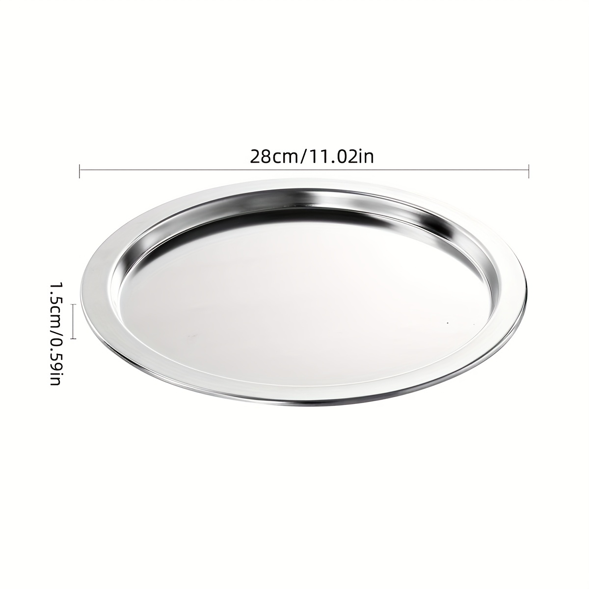 1 Round Stainless Steel Kitchen Tray/kitchen Serving Tray/ Round Decorative Tray