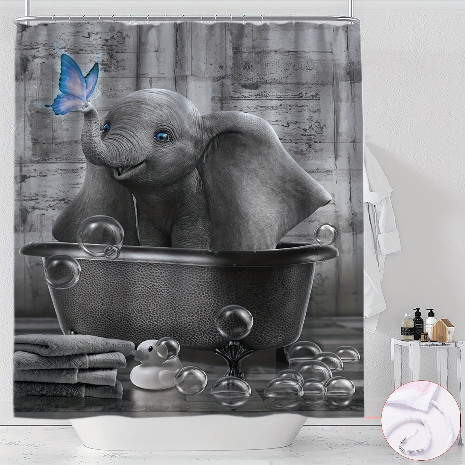 

In Bathtub Shower Curtain - Polyester, Included, Bathroom Decor