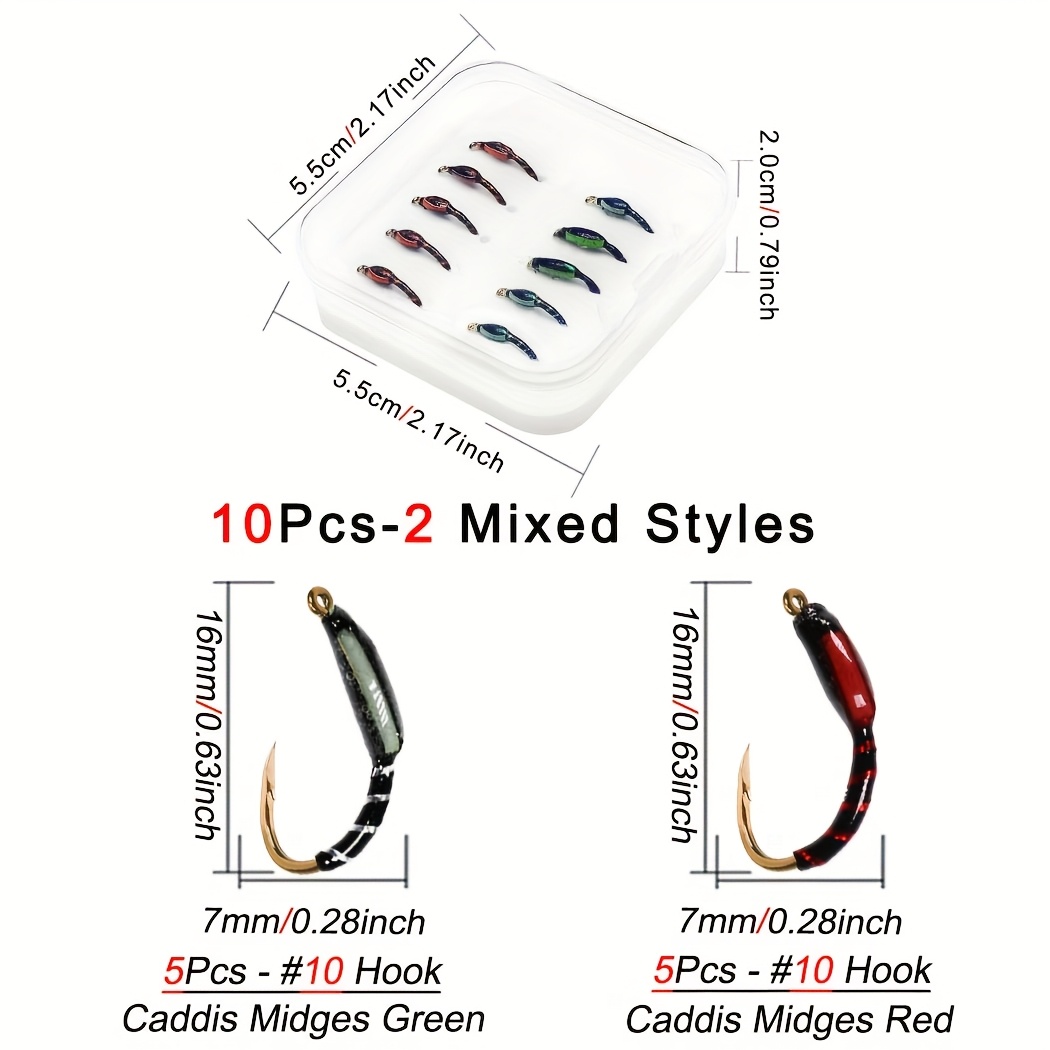 TEMU 10pcs/Set-Sizes#10- Sèches de Pêche à Appât () de et de Appât de Pêche à Truite Appâts