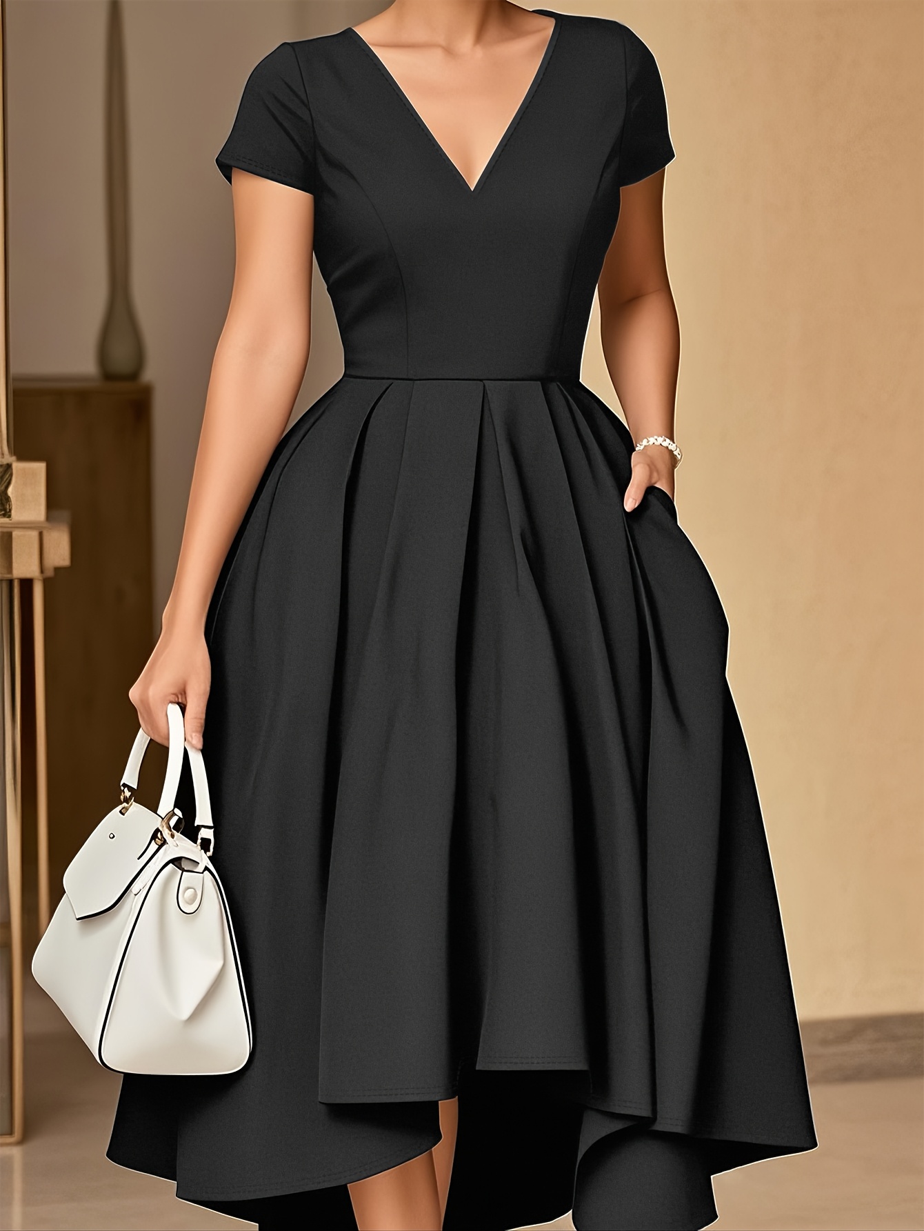 slim fit dress slacks Short Sleeve Sequin Short Semi-Formal Dress main image 1