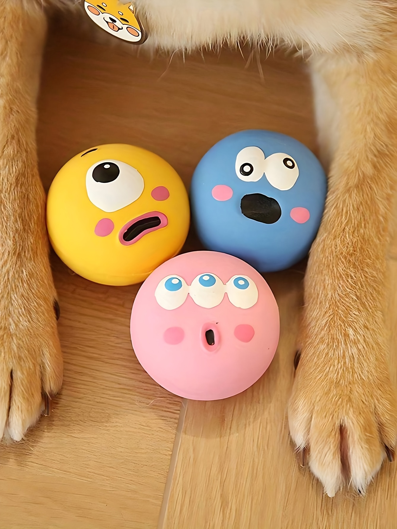 a set of 1 3 dog sound toys featuring a cute   ball design made of durable rubber for pets to   helping to clean their teeth this squeaky dog toy ball is great for interactive training and pet supplies without battery Product details 1