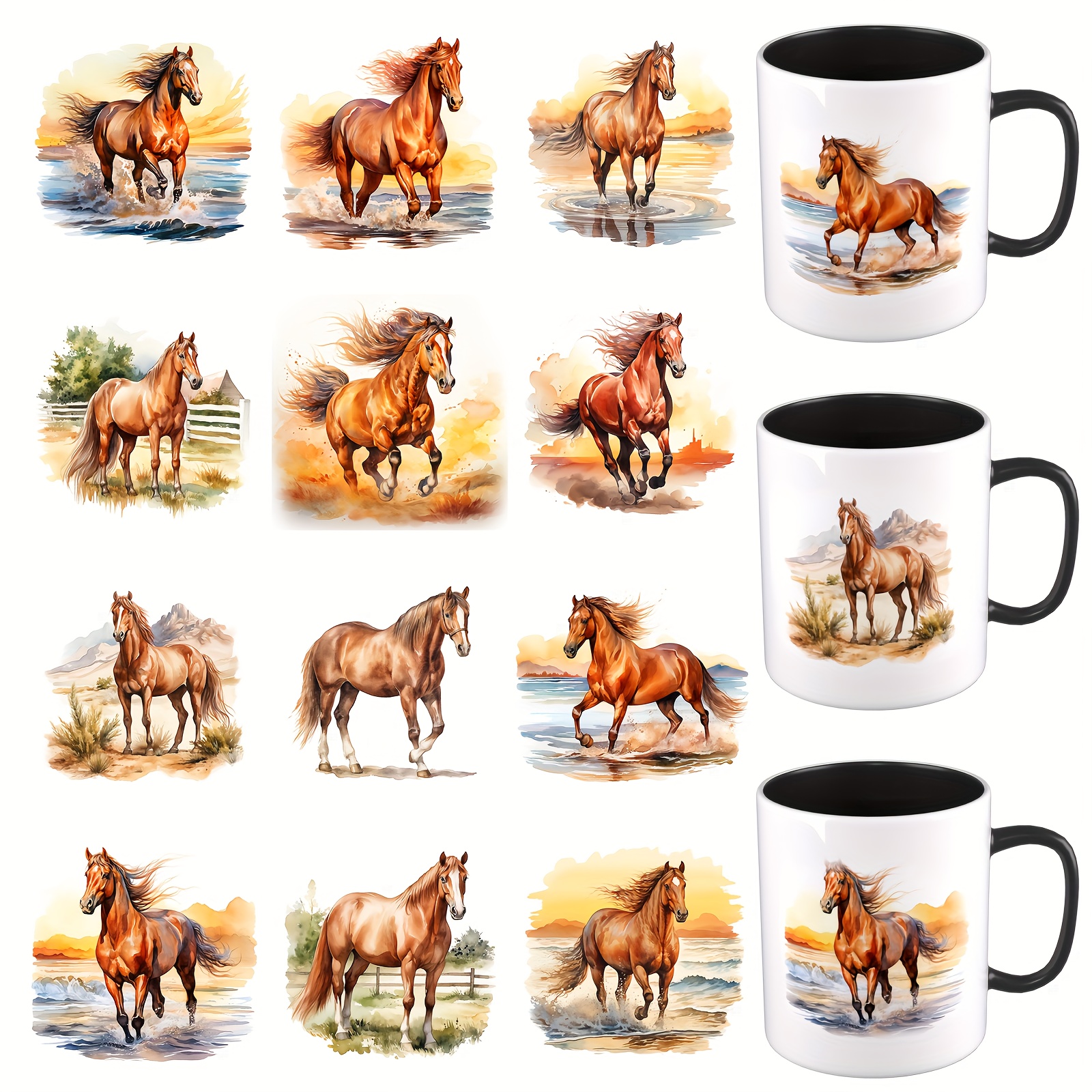 Set Of 12 Uv Dtf Cup Sleeves Featuring A , Suitable For Waterproof Uv Dtf Transfer For Crafts (uv Packaging Only, Mugs Not Included)