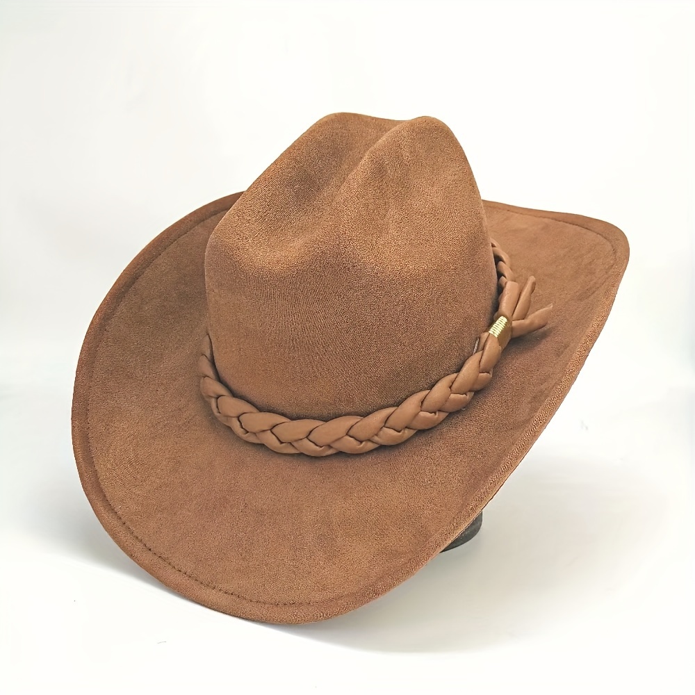 Handmade Straw Cowboy Hat with Three Bands Funcredible Straw Cowboy Hat for Women - Vintage Cowgirl Hat  main image 4