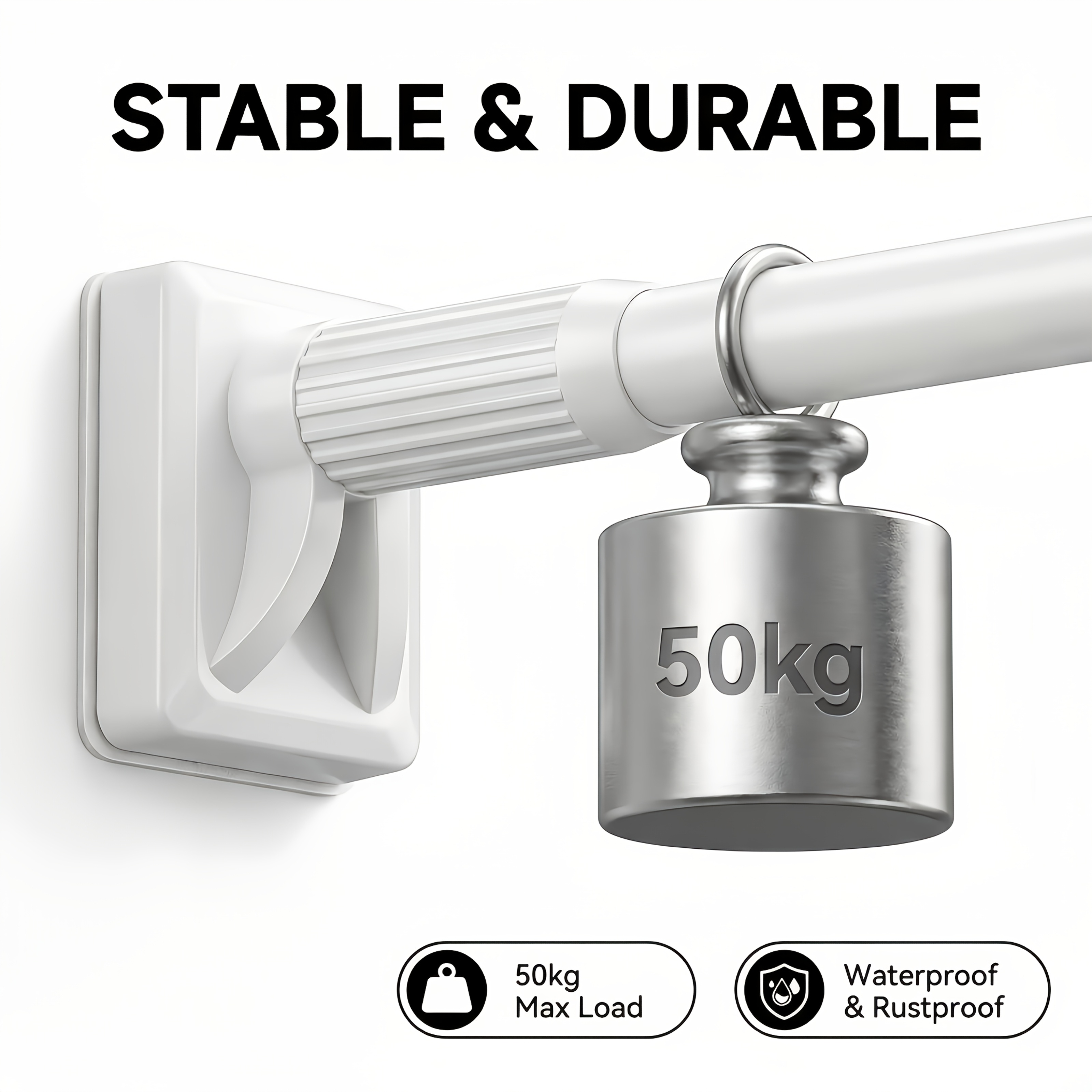 no drill telescopic rod gravity tension rod adjustable length strong load balcony drying rod shower curtain rod door curtain rod window curtain rod wardrobe rod closet divider rod kitchen cabinet rod laundry hanging rod