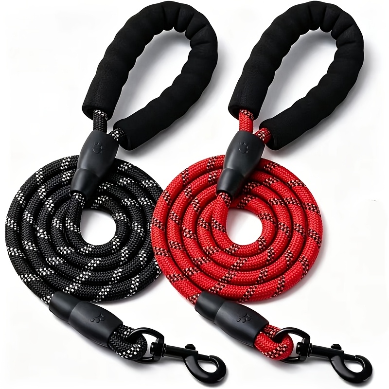 TEMU 2pcs Heavy-duty Dog Leashes, Reflective, With Comfortable Handles, Suitable For Multi-dog Sets And Daily Replacement, Without Battery