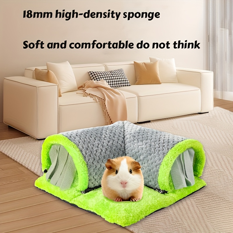 Small Pet Nest Sleeping Pad for Guinea Pigs, Squirrels, Hamsters, Rabbits, Sugar Gliders, and Pineapple Grid Rectangular Tunnel