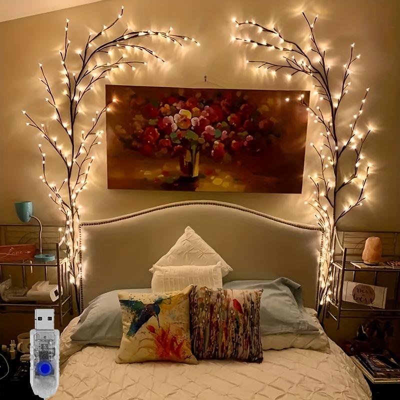 

1pc Usb-powered Branch Led Wall Decor, 96 Led Lights, 5. 9ft/1. 8m Decoration String, Suitable For Living Room, Bedroom, Wedding, Party, Patio, And Garden Lighting Decorations