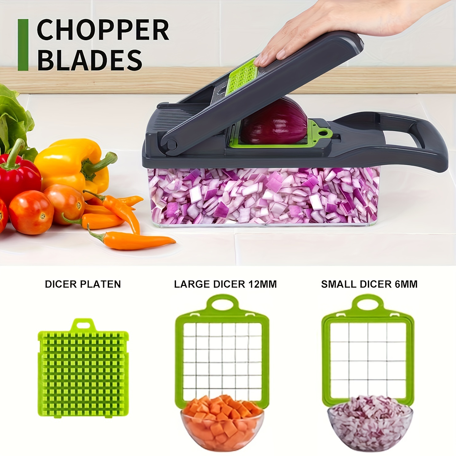 16 in 1 vegetable chopper multifunctional manual food   kitchen cutter with container mandoline for onion carrot garlic uncharged plastic kitchen gadget set with drain basket details 2