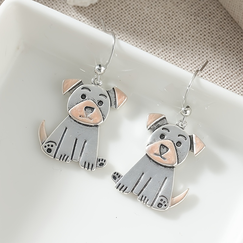 TEMU Mismatched Dog Earrings In A Retro Cartoon Style, Use And Special Occasions Like Christmas And . A Gift For Jewelry Lovers