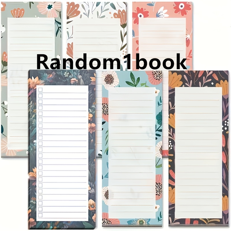 TEMU Random 1pc Full Magnetic Back Shopping List Memo - 50 Sheets Tear-, Suitable For Fridge And Notebooks