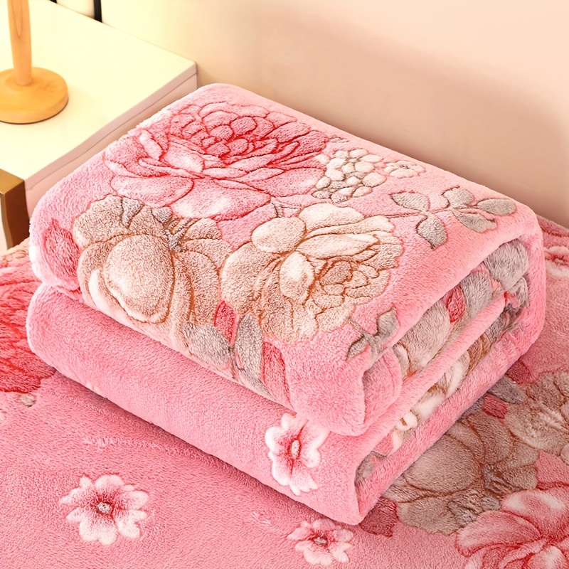 E-shop Eine romantische, bequeme und wunderschöne Schneeflocken-Fleece-Decke mit Pfingstrosenmuster, die schön und zeitlos ist, geeignet für alle