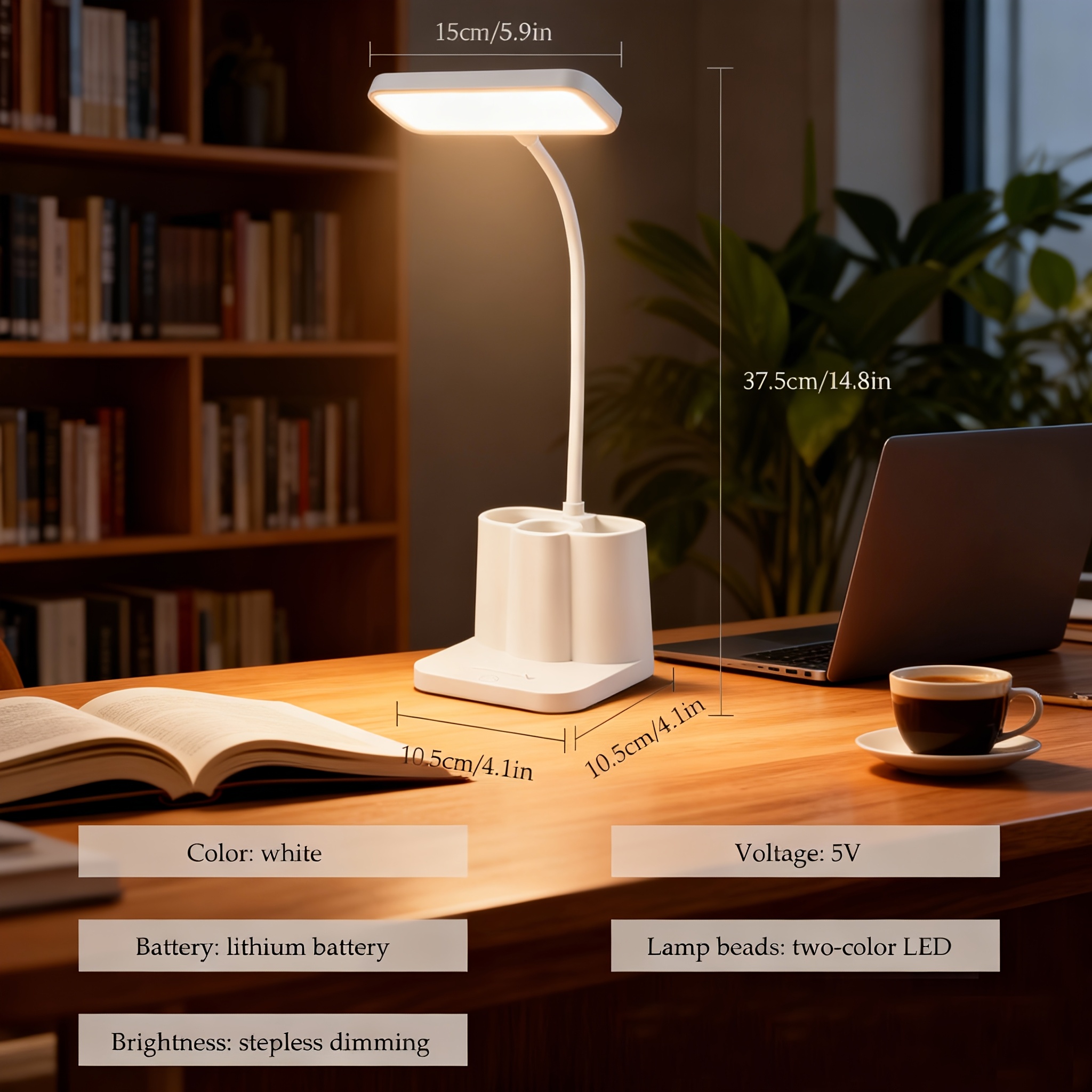 Multi-Angle Adjustable Eye-Protection Desk Lamp with TYPE-C Port