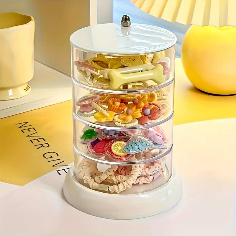   tier rotating storage box multi layer plastic hair accessory and jewelry organizer anti oxidation no power needed   use perfect gift for 17 festivals Product details 5